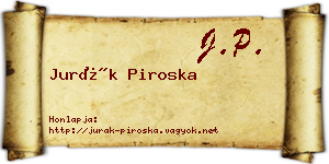 Jurák Piroska névjegykártya