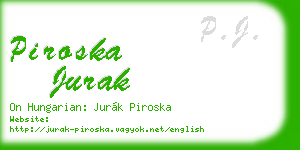 piroska jurak business card