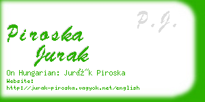 piroska jurak business card